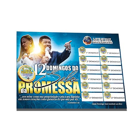 Cartela 12 Domingos da Promessa IMPD 20x14 cm
