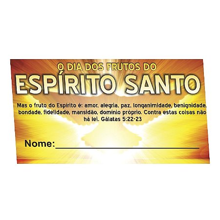 Frutos do Espirito Santo Cartão 9x5 cm – 100 UNID