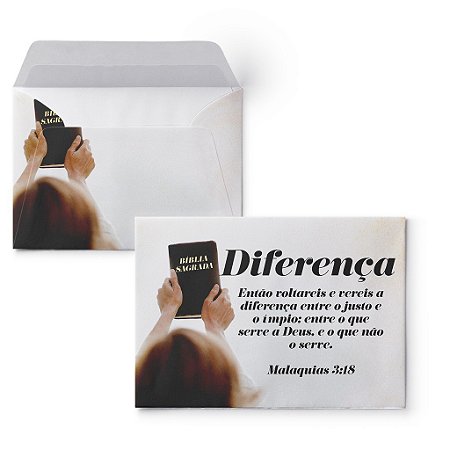 Envelope de Dízimo Diferença Malaquias 3:18 – Oferta Evangélica Igreja