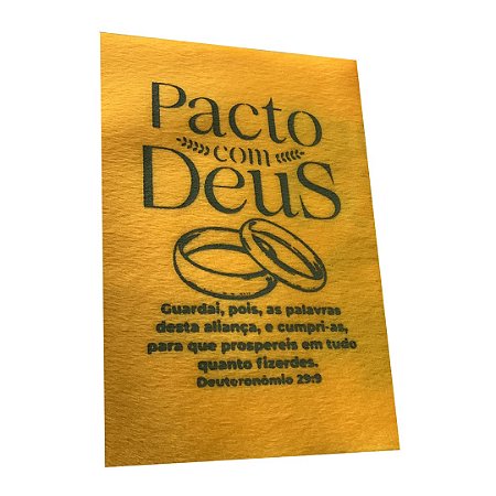 Saquitel Pacto com Deus Amarelo Dizimo e oferta veludo 25 unidades