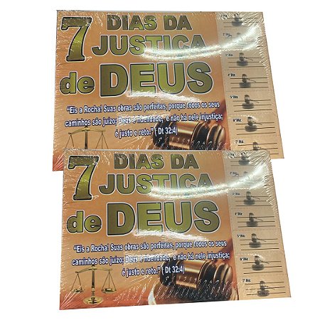 Cartela 7 dias da Justiça de Deus - 100 unid