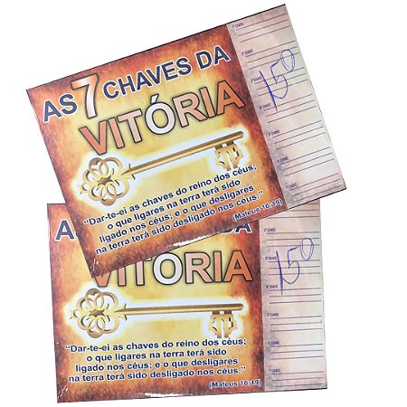 Cartela 7 dias da Chave da Vitória - 100 unid