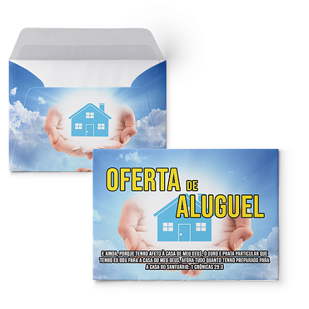 Envelope Colado Oferta de Aluguel Igreja - 100 unidades