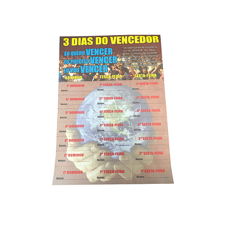 Cartela 3 dias do Vencedor IMPD - 100 unidades
