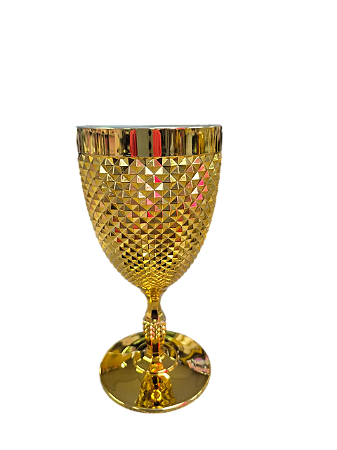 taça acrílico diamante dourada 300ml Ótima Qualidade