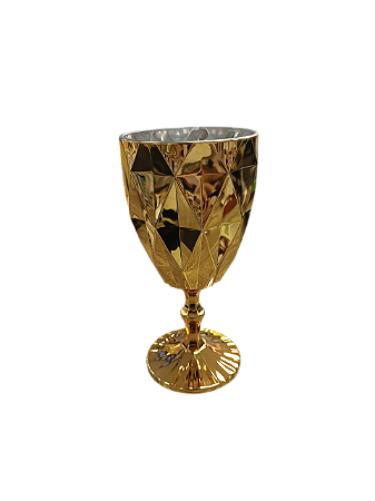 taça acrílico relevo dourada 300ml Ótima Qualidade