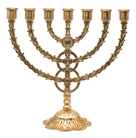 Candelabro menorah de Acrílico Dourado 25x27 cm