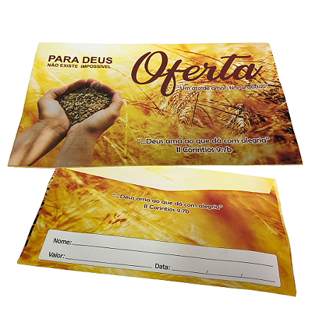 Envelope De Oferta colado Campanha Pacote Com 100 Unid