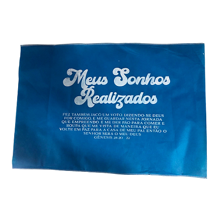 Fronha Azul Tnt Gramatura 60 Meus Sonhos Realizados (20 unidades)
