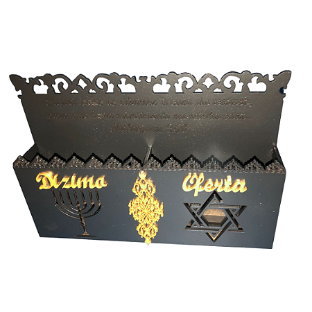 Porta Envelope Dízimos E Ofertas Preto Mdf