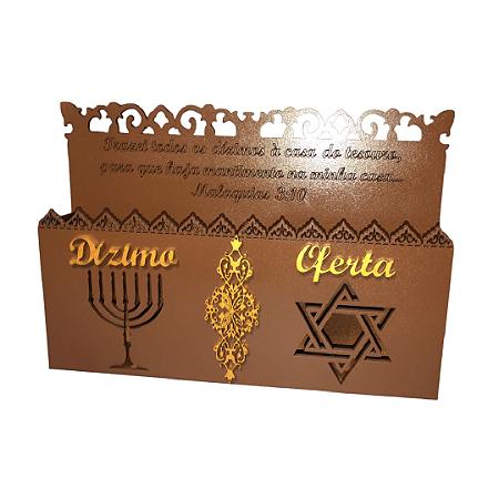 Porta Envelope Dízimos E Ofertas Marron Mdf