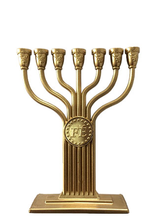 Candelabro menorah Dourado pequeno plástico