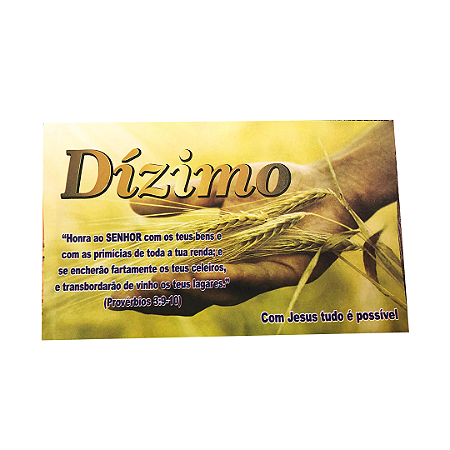 Envelope Colado Dizimo Trigo 100 unidades