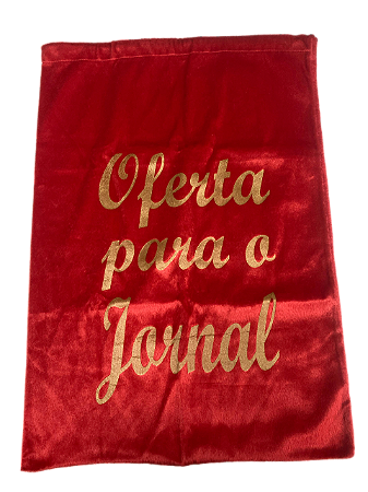 alforje Oferta para o Jornal de Veludo Vermelho