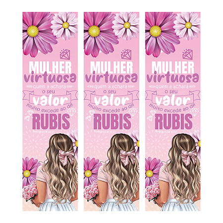 Mulher Virtuosa Marcador de Pagina papel cartão - 100 unidades