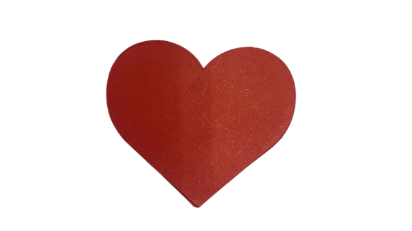 Coração de Papel 120g vermelho 8 cm - 100 unidades