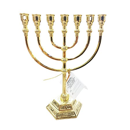 Candelabro Menorah 17cm Dourado Importado