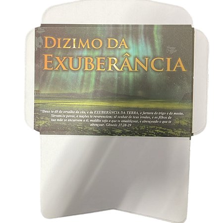 envelope aberto Dizimo da exuberância 100 unidades