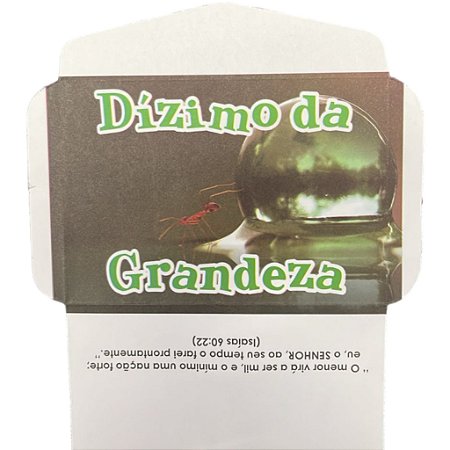 envelope aberto Dizimo da Grandeza 100 unidades