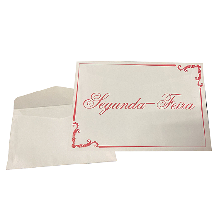 envelope segunda feira neutro colado 100 unidades