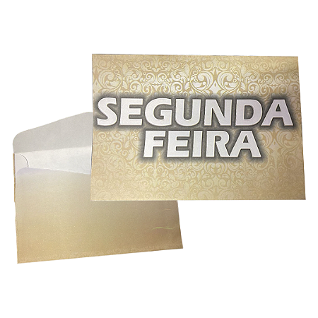 envelope segunda feira dourado colado 100 unidades
