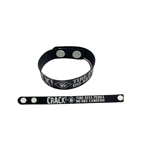 Pulseira Emborrachada Contra o Crack Preta  - 25 unidades