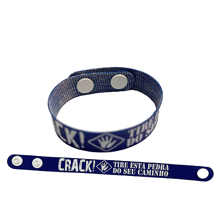 Pulseira Emborrachada Contra o Crack Azul - 25 unidades