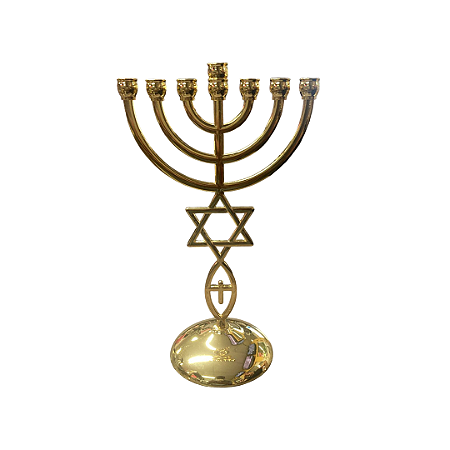 Candelabro Menorah Importado Estrela de Davi 21 cm