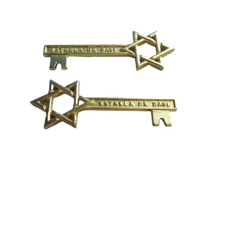 chave estrela de Davi metal dourada 50 unidades