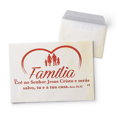 Envelope Colado Campanha da Família -  100 unidades