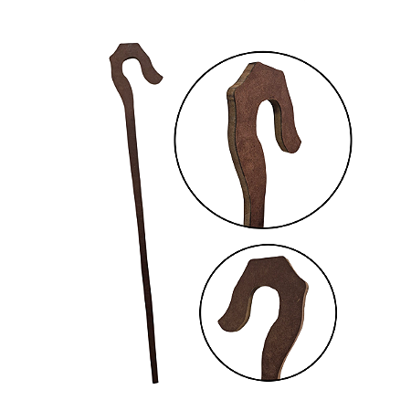 Cajado de madeira MDF com 142 cm