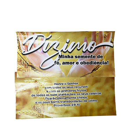 Envelope Especial  Dizimo obediência Colado - 23x10cm -50 unid