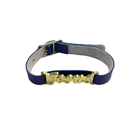 Pulseira Jesus Courino Azul com Dourado - 10 unidades