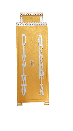 Gazofilácio Dízimos E Ofertas Igreja Dourado e Branco Em Mdf Grande