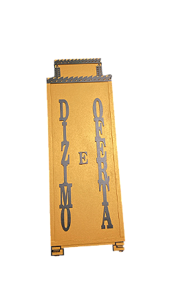 Gazofilácio Dízimos E Ofertas Igreja Dourado e Preto Em Mdf Grande