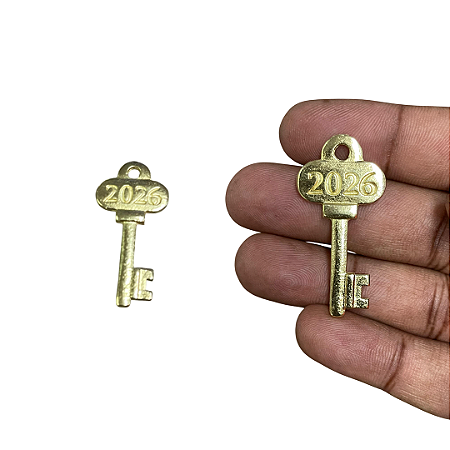 Chave Vitoria 2026 de Metal Dourado - 25 unidades