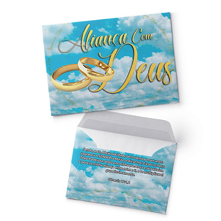 Aliança com Deus Envelope Colado igreja - 100 unidades
