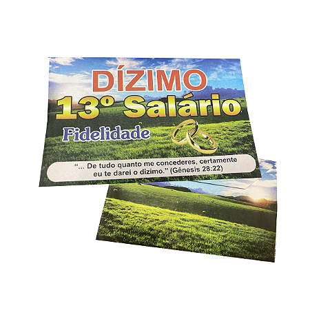 Envelope Dízimo Décimo Terceiro Colado - 100 unid