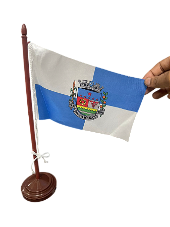 Bandeira De Mesa  Nova Iguaçu RJ 14x21 cm com pedestal