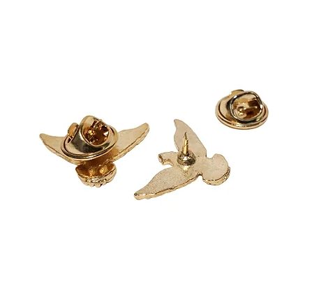 Broche Bóton Pomba Dourado 10 unid