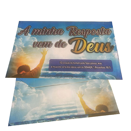 Envelope Minha Resposta de Deus colado 100 unidades