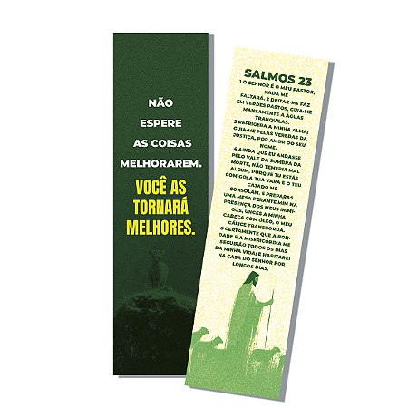 Marcador de página Salmo 23 com laminação brilho 100 unidades