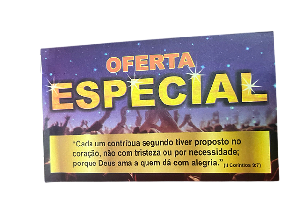 Envelope Oferta Especial campanha igreja 100 unidades