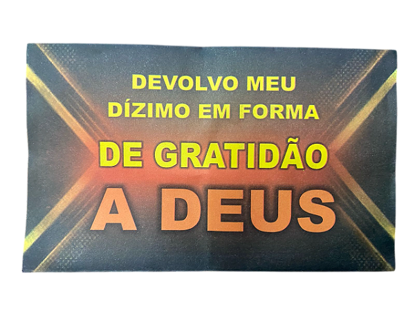 Envelope Colado Dízimo de Gratidão 100 unidades