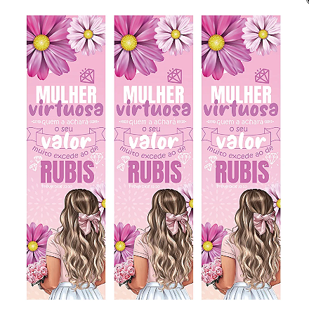 Mulher Virtuosa Marcador de Pagina papel cartão  50 unidades