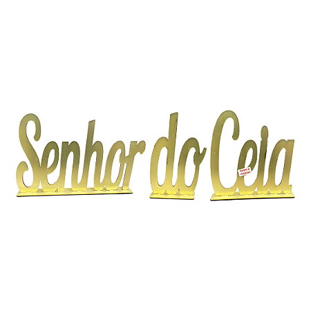 Palavra Decorativa Santa Ceia - Acrílico Espelhado Dourado Grande