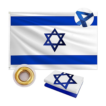 Bandeira De Israel Oxford 150x100 cm dupla face com ilhoes