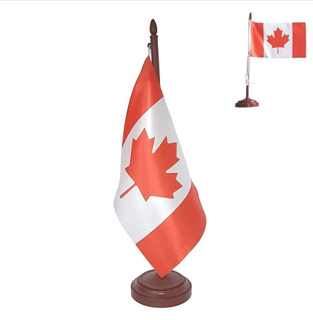 Bandeira De Mesa Canadá 14x21 cm com pedestal