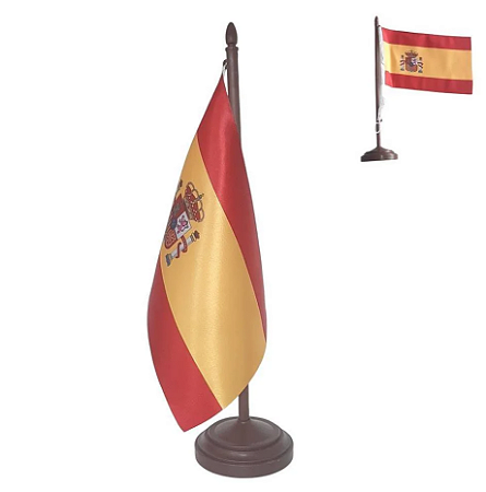 Bandeira De Mesa Espanha 14x21 cm com pedestal