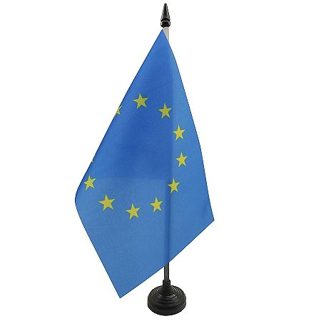 Bandeira De Mesa União Europeia 14x21 cm com pedestal